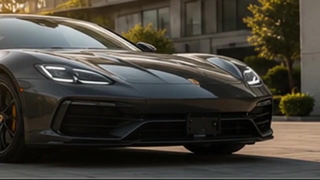 Glossy sports car outside a detailing studio
